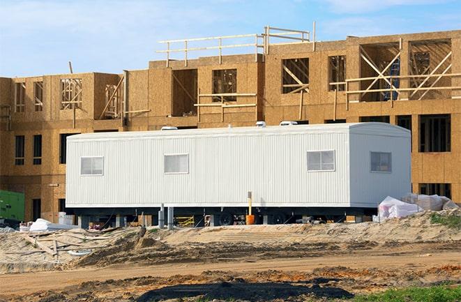 office trailers and equipment rental at a construction site in Pleasant Garden